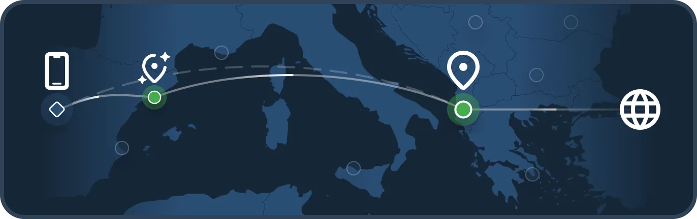 The Mullvad VPN app showing the Multihop setting set to When needed