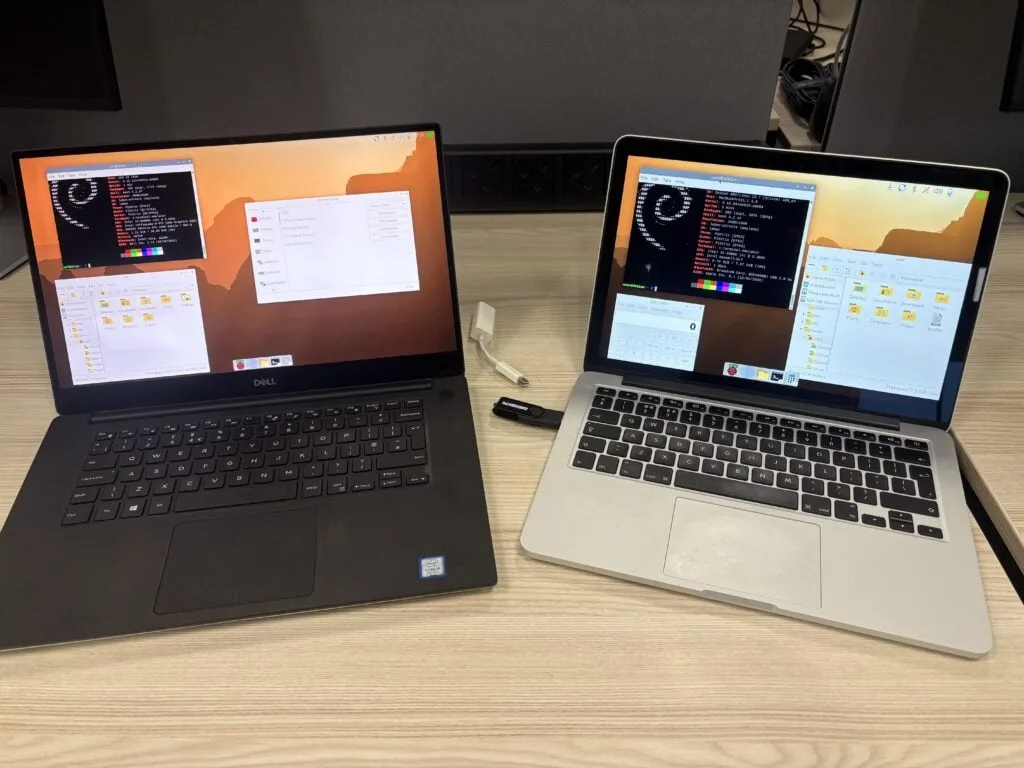 Raspberry Pi Desktop for PC and Mac running on a laptop